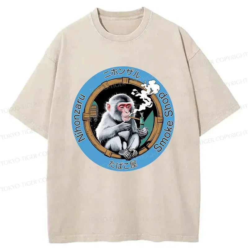 vintage japanese monkey t-shirt casual daily wear