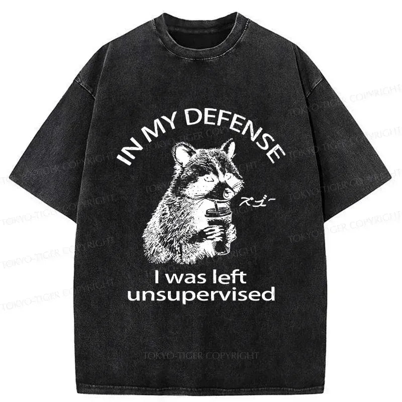 Kyoto-Lion Left Unsupervised Raccoon Washed T-Shirt