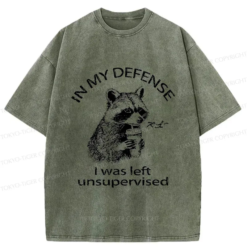 Kyoto-Lion Left Unsupervised Raccoon Washed T-Shirt