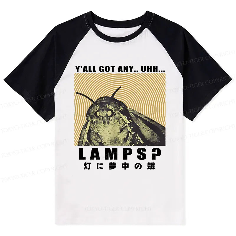 Japanese Moth Raglan T-shirt for Daily Wear