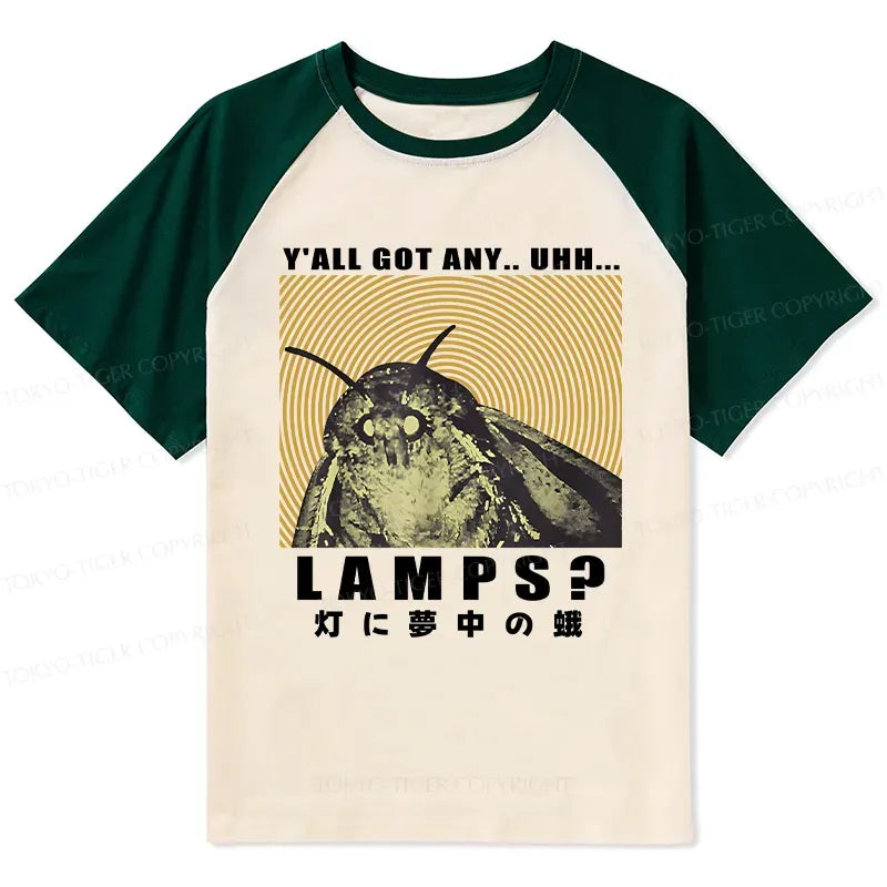 Japanese Moth Raglan T-shirt for Daily Wear