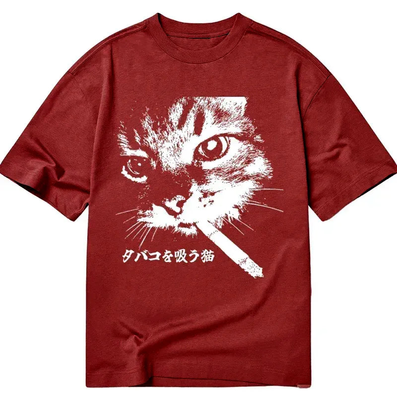 Kyoto-Lion Retro Cat Smoking Classic T-Shirt