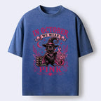 Kyoto-Lion Witch Cat Breast Cancer Awareness Washed T-Shirt