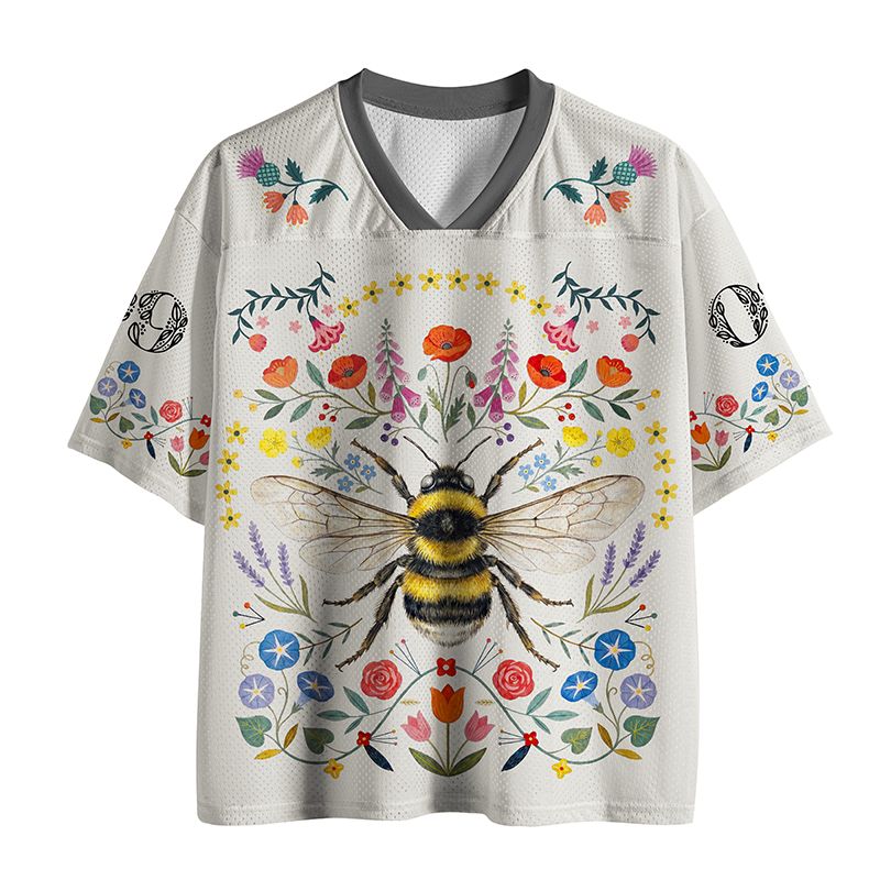 Kyoto-Lion Blooms Surround The Bee Mesh Jersey