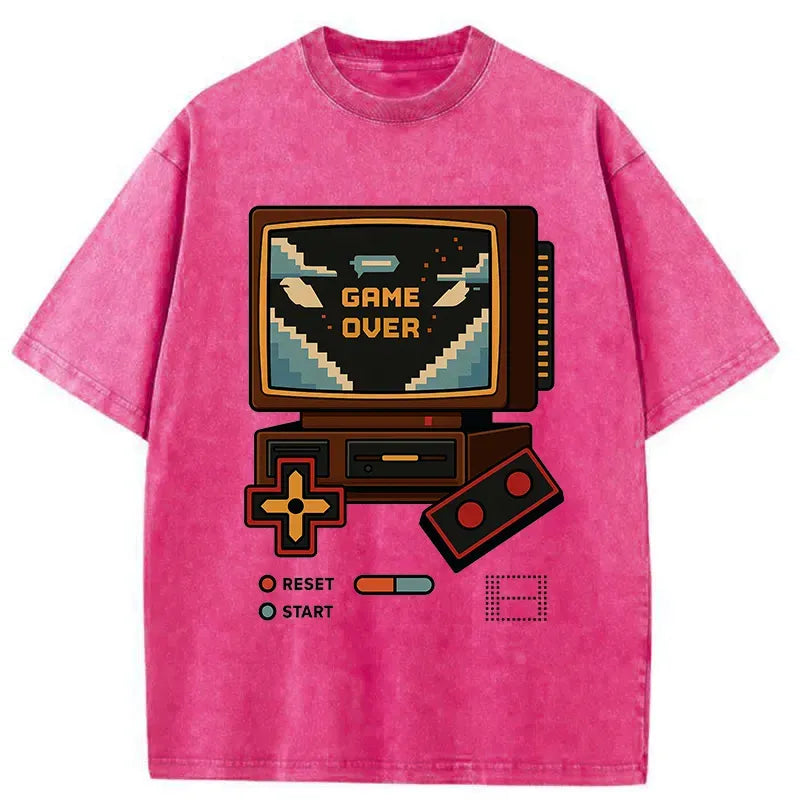 Kyoto-Lion Retro Game Over Washed T-Shirt