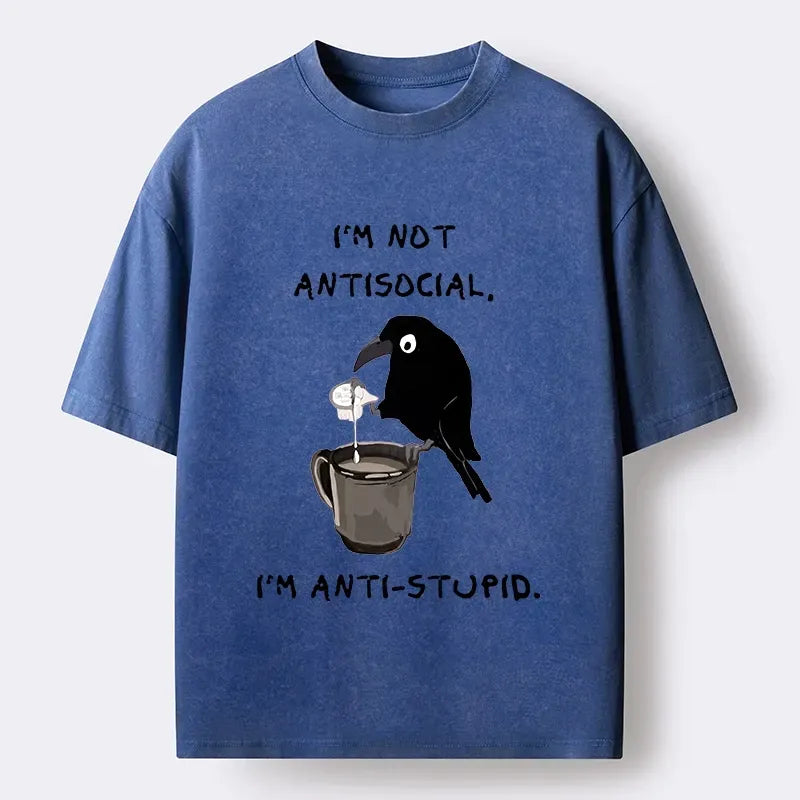 Funny Crow Coffee T-Shirt for Gift Idea