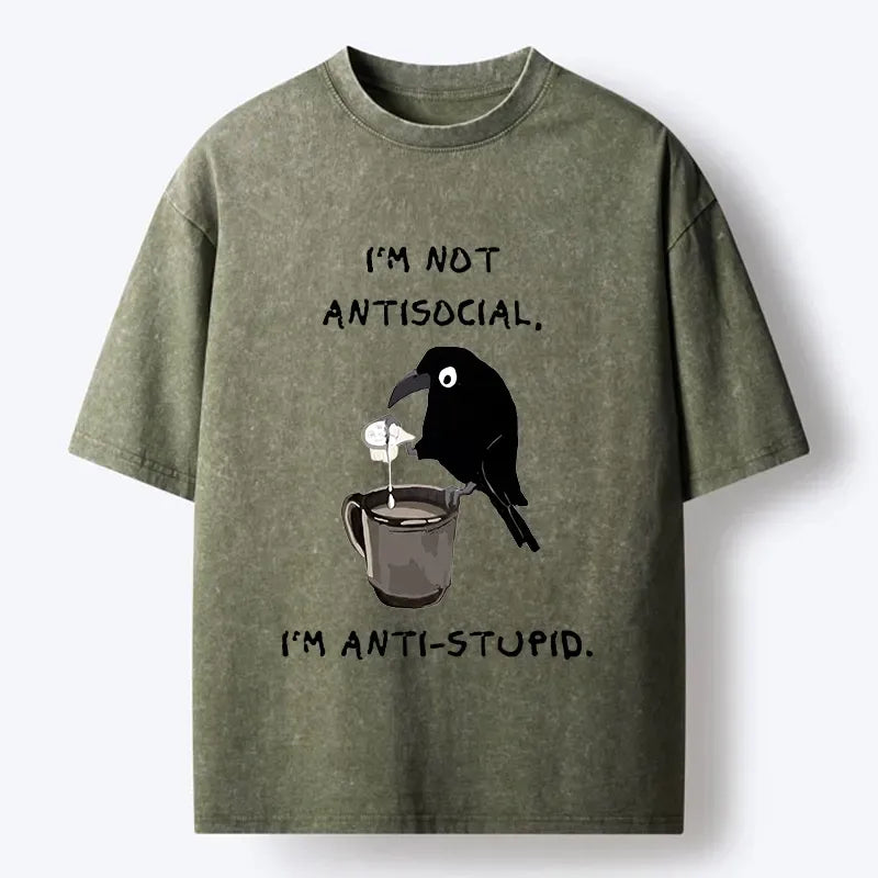Funny Crow Coffee T-Shirt for Gift Idea