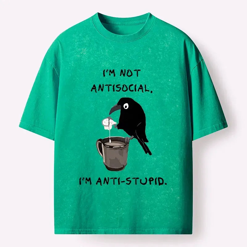 Funny Crow Coffee T-Shirt for Gift Idea
