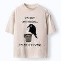 Japanese Vintage Crow Coffee T-Shirt for Daily Wear