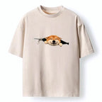 Zipper Washed Unisex Tee for Daily Wear