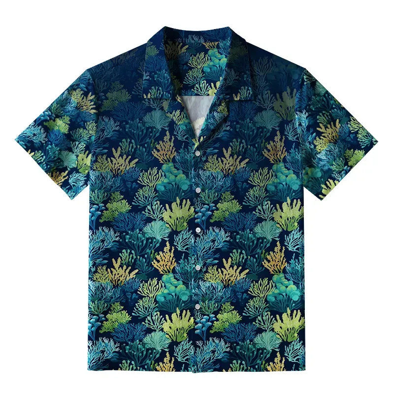 Underwater Coral Reef Hawaiian Shirt for Men