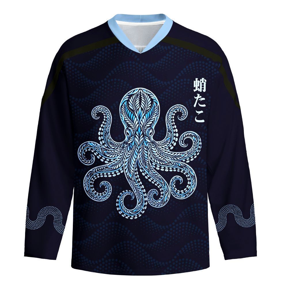 Kyoto-Lion Tribal Octopus Long-Sleeve Hockey Jersey