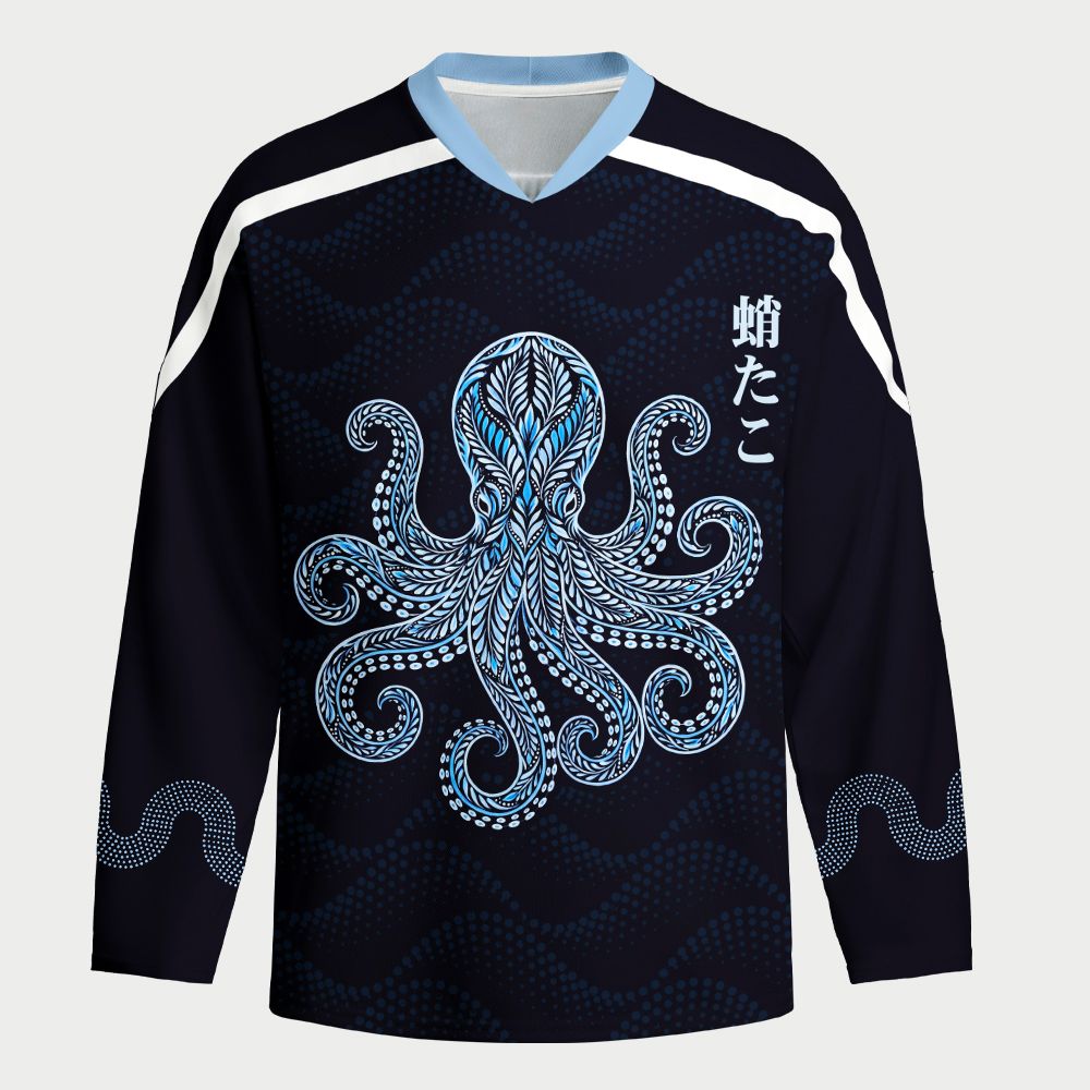 Kyoto-Lion Tribal Octopus Long-Sleeve Hockey Jersey