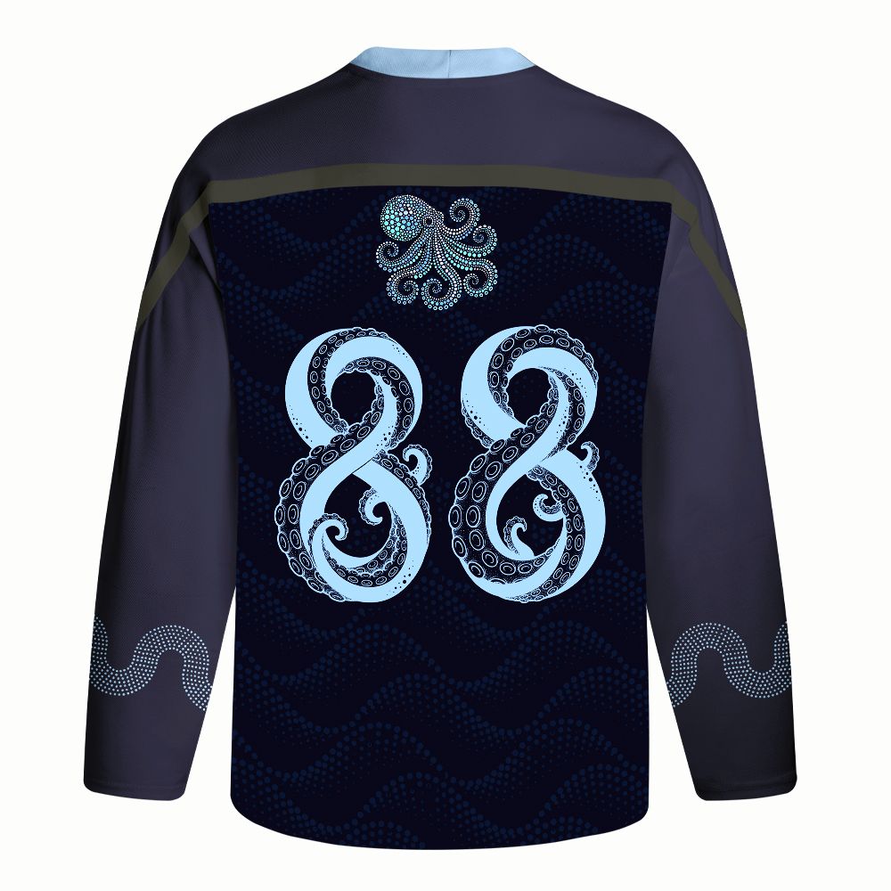 Kyoto-Lion Tribal Octopus Long-Sleeve Hockey Jersey