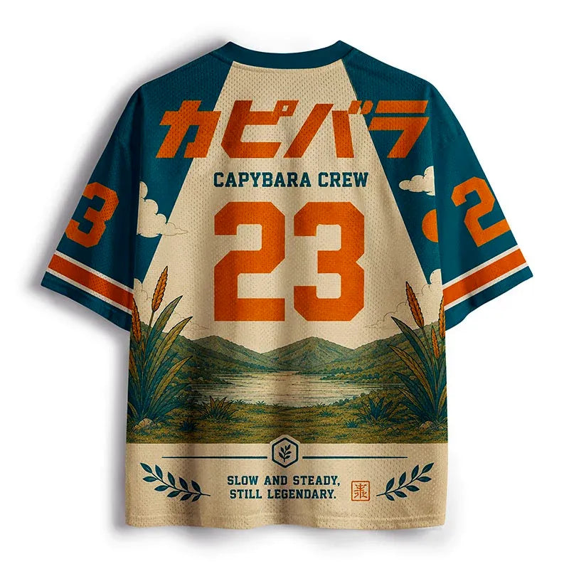 Kyoto-Lion Handsome Capybara Funny Mesh Jersey