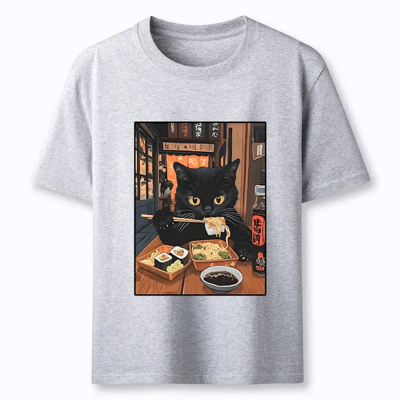 Black Cat Sushi T-Shirt Gift Idea