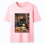 Kyoto-Lion Black Cat Eating At Sushi Restaurant Classic T-Shirt