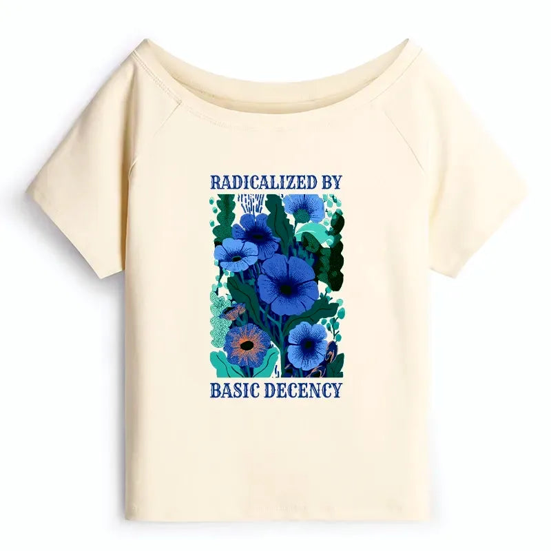Off Shoulder Cotton T-Shirt Trendy
