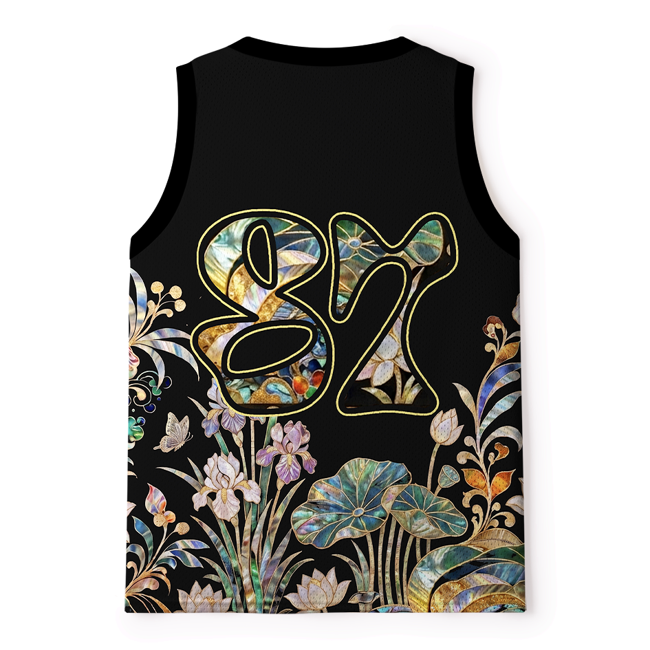 Abalone Shell Floral Mesh Tank Top Best Seller