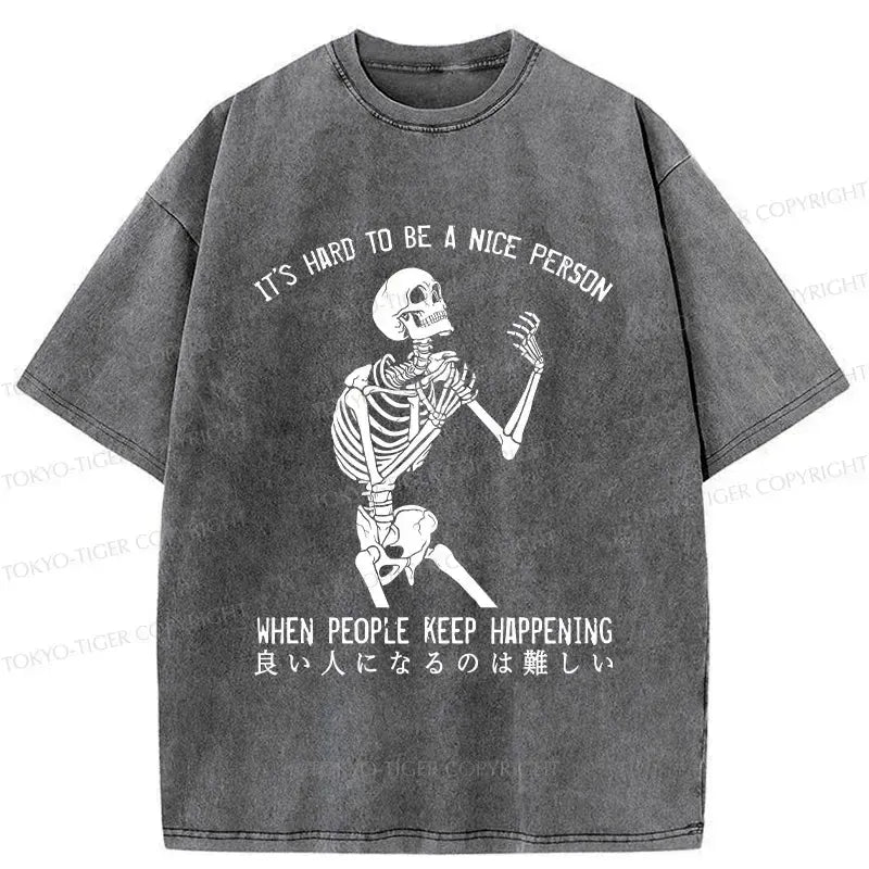 Kyoto-Lion It's Hard To Be A Good Person Washed T-Shirt