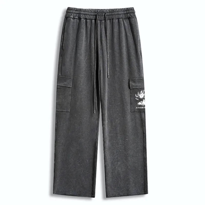 Retro Cat Sweatpants for Daily Wear