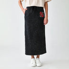 Kyoto-Lion Cool Oni Floral Art Washed Terry Skirt