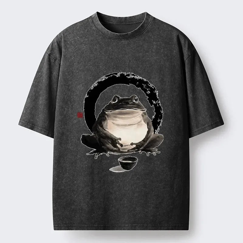 Japanese Zen Frog Washed T-Shirt