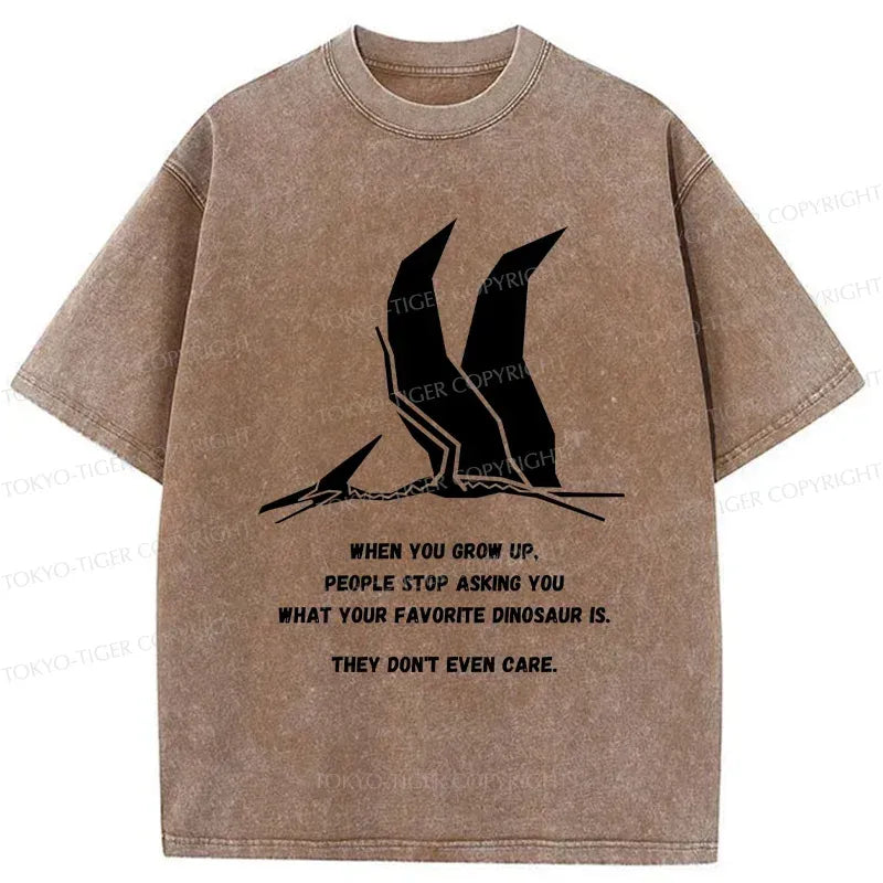 Funny Dinosaur Washed T-Shirt for Daily Wear