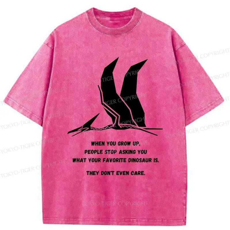 Funny Dinosaur Washed T-Shirt for Daily Wear