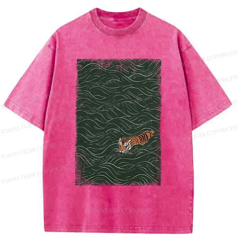 Washed Tiger T-Shirt with Free Shipping