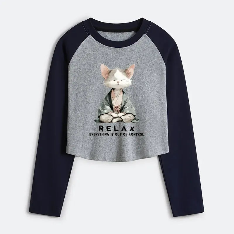 Ukiyo-e Cat Raglan T-Shirt