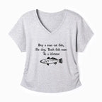 Kyoto-Lion Man Eat Fish Meme Modal Dolman Sleeve T-Shirt