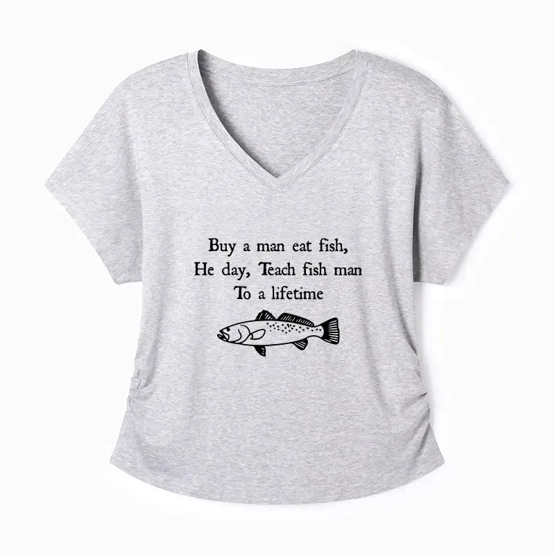 Kyoto-Lion Man Eat Fish Meme Modal Dolman Sleeve T-Shirt