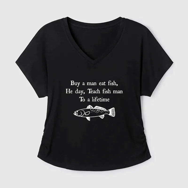 Kyoto-Lion Man Eat Fish Meme Modal Dolman Sleeve T-Shirt