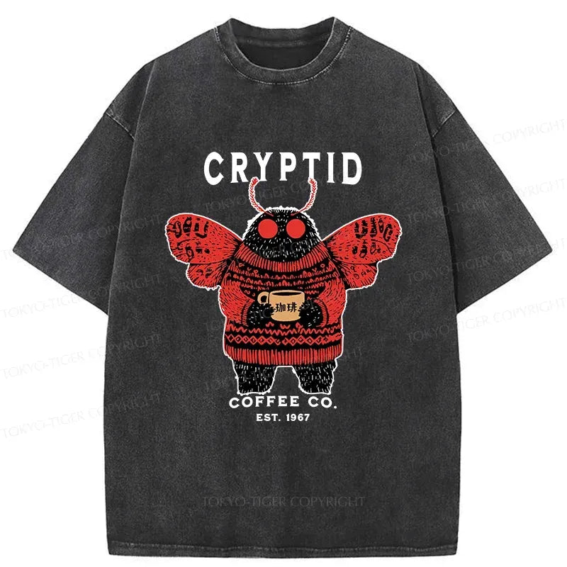 Kyoto-Lion Mothman Coffee Washed T-Shirt