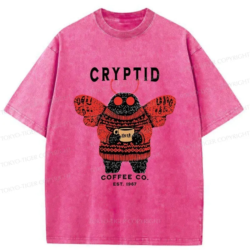 Kyoto-Lion Mothman Coffee Washed T-Shirt