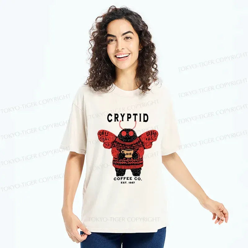 Kyoto-Lion Mothman Coffee Washed T-Shirt