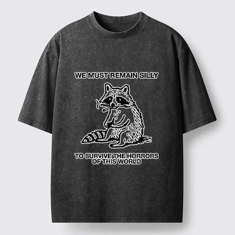 Silly Raccoon Meme T-Shirt for Casual