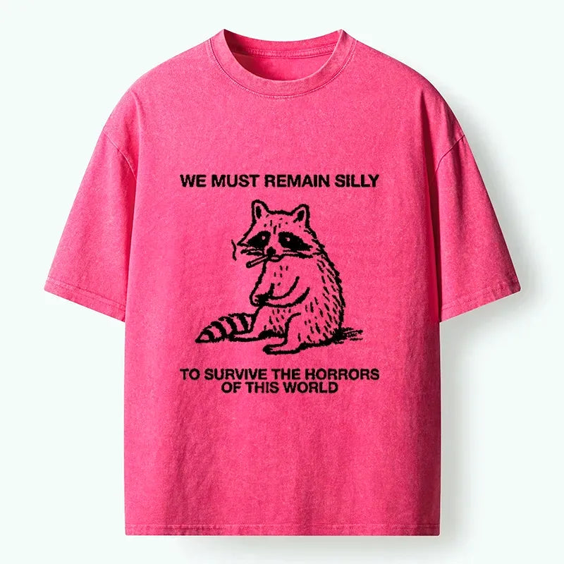 Silly Raccoon Meme T-Shirt for Casual
