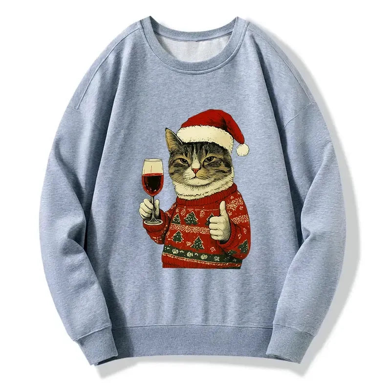 Kyoto-Lion Christmas Cat Likes Classic Sweatshirt