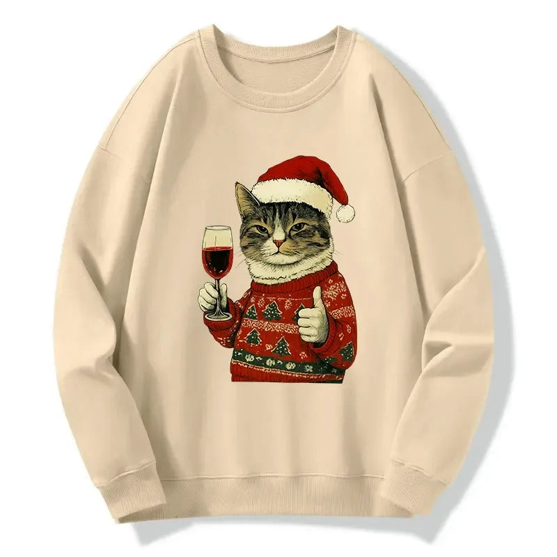 Kyoto-Lion Christmas Cat Likes Classic Sweatshirt