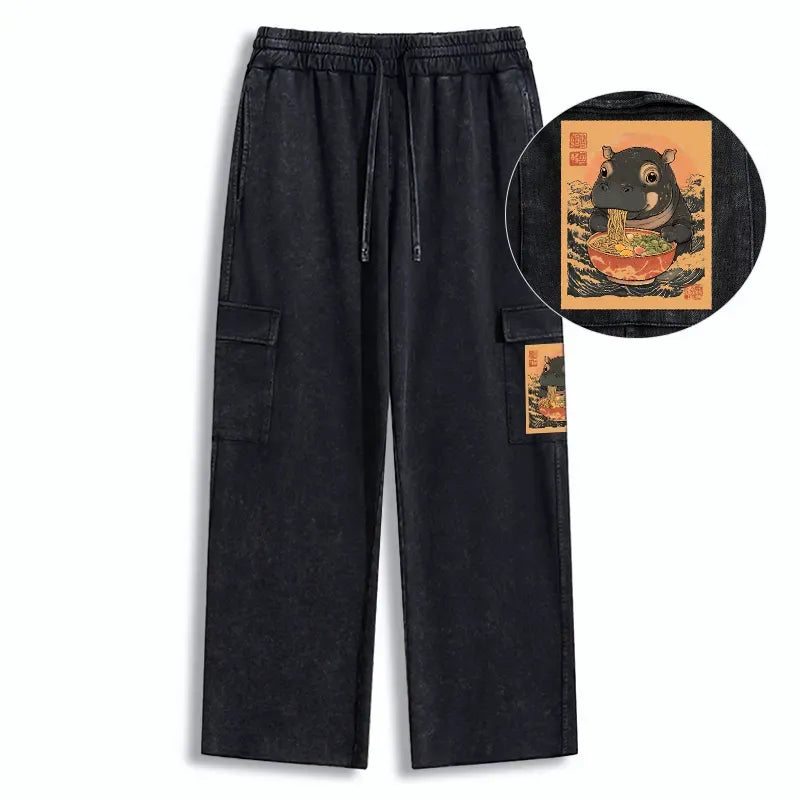 Washed Utility Sweatpants for Casual Style