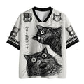 Kyoto-Lion Two Line Cats Are Watching You Mesh Jersey