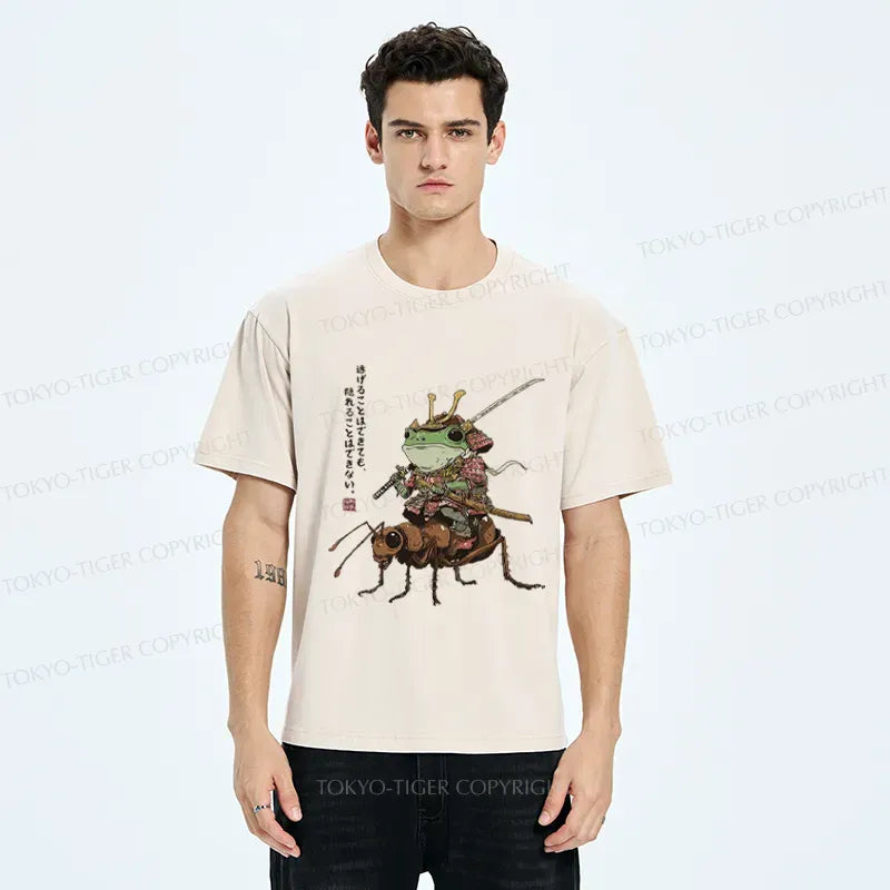 Kyoto-Lion Frog Samurai£ºYou Can Run But You Can't Hide Washed T-Shirt