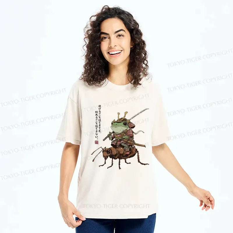 Kyoto-Lion Frog Samurai£ºYou Can Run But You Can't Hide Washed T-Shirt