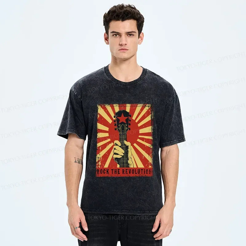 Kyoto-Lion Revolutionary Rock Guitar Washed T-Shirt