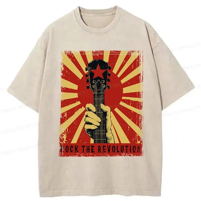 Kyoto-Lion Revolutionary Rock Guitar Washed T-Shirt