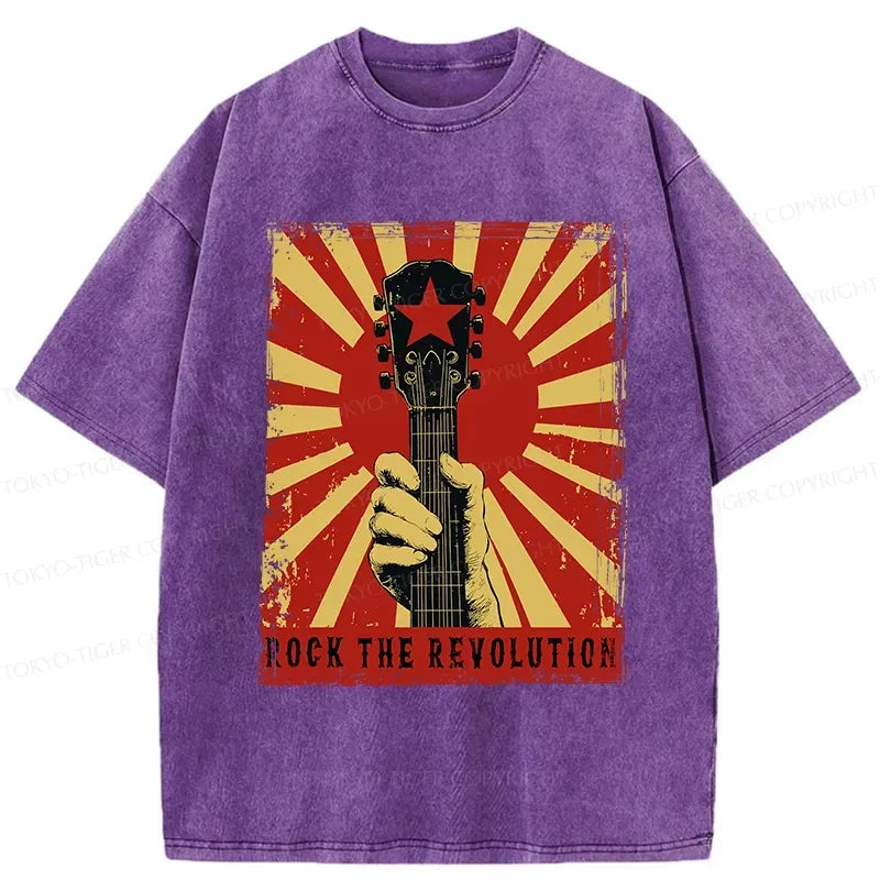 Kyoto-Lion Revolutionary Rock Guitar Washed T-Shirt