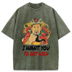 God of Wealth Unisex Washed T-Shirt