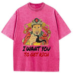 Kyoto-Lion Whoever The God Of Wealth Points To Will Become Rich Washed T-Shirt